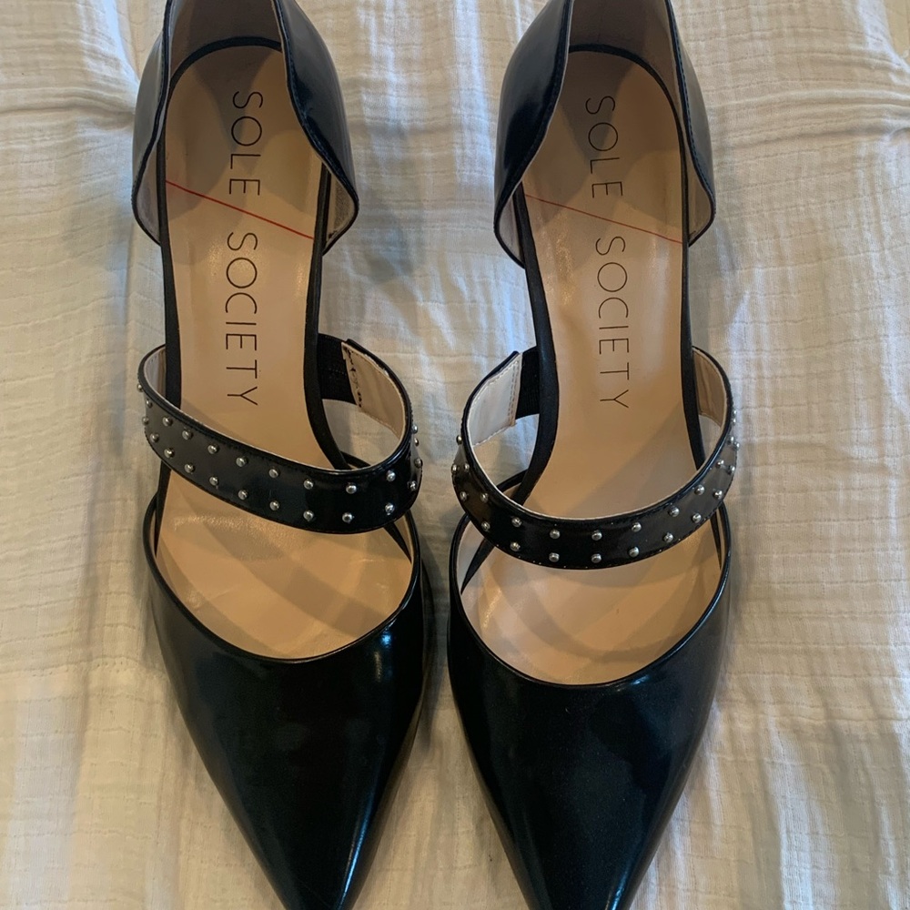 Sole Society Black Studded Heels